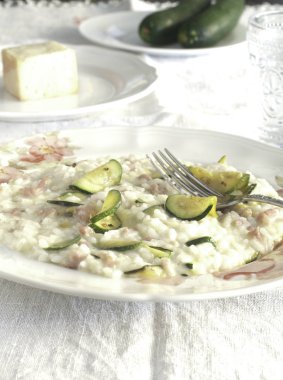 kabak, pancetta ve taleggio risotto peynir, İtalya