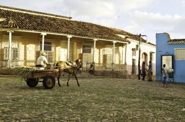 Trinidad, Küba'da dolaşan at arabası