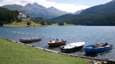 15 Ağustos 2019-Saint Moritz- Suisse-Saitn Morirz Gölü manzarası