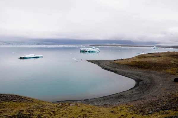 Icebergs Islândia Durante Dia Chuvoso — Fotografia de Stock