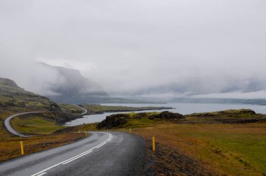 Kasvetli bir gün ile İzlanda manzarası