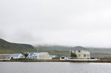 Göle bakan güzel İzlanda evleri