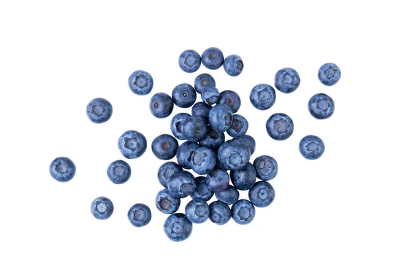 Heap Blueberries Fresh Juisy Berries Isolated White Background Top View Royalty Free Stock Images