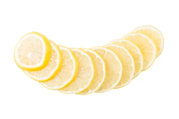 Zitronenscheiben auf weißem Hintergrund — Stockfoto
