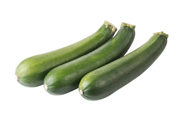 Grupp av grön zucchini isolerad på vit bakgrund — Stockfoto