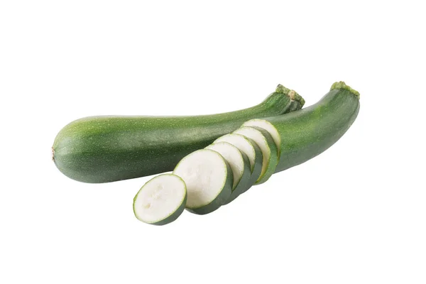 Maturo Zucchine Fette Isolato Sfondo Bianco — Foto Stock