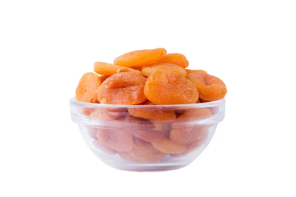 乾燥したオレンジアプリコット果実は白い背景に隔離されて閉じます 正面図 — ストック写真