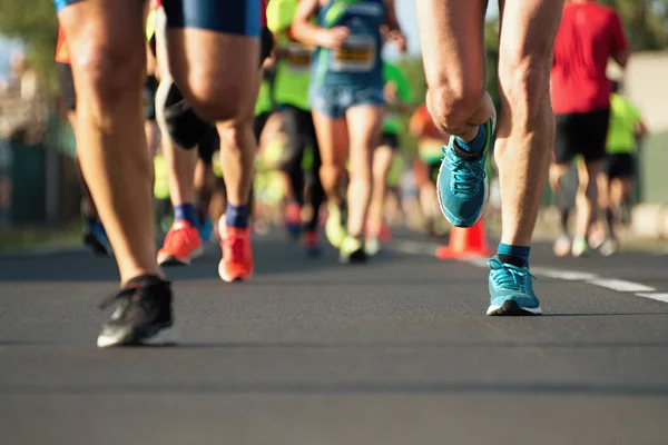 Marathon Hardlopen Race Mensen Voeten Weg — Stockfoto