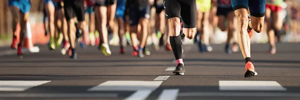 Marathon Kör Lopp Stor Grupp Löpare — Stockfoto