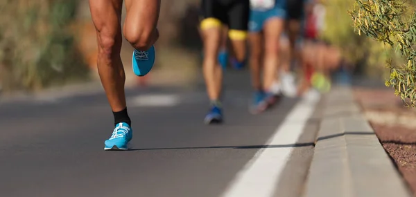 Marathon Hardlopen Race Mensen Voeten Weg — Stockfoto