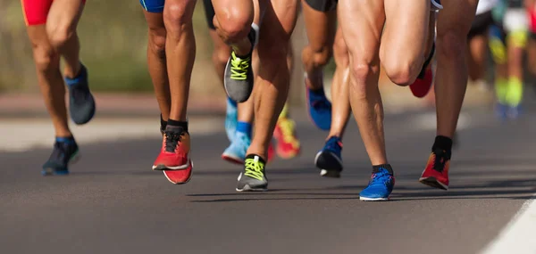 Marathon Hardlopen Race Mensen Voeten Weg — Stockfoto