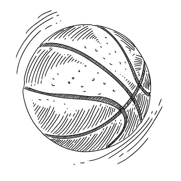Basketbal Bal Witte Achtergrond Vectorillustratie — Stockvector