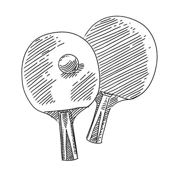 Настольный Теннисный Мяч Ракетки Белом Фоне Векторная Иллюстрация Стоковый вектор