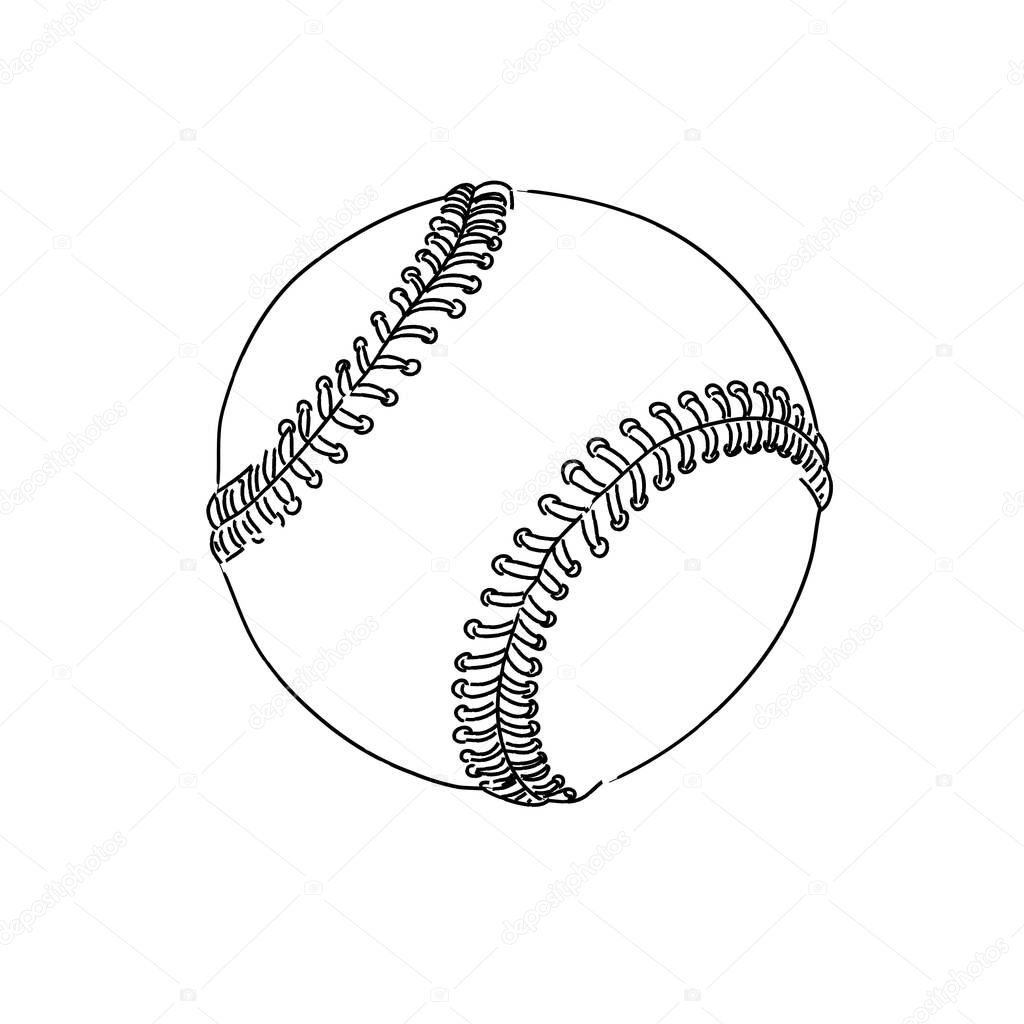 Baseball ball Icon in trendy flat style isolated, vector illustration