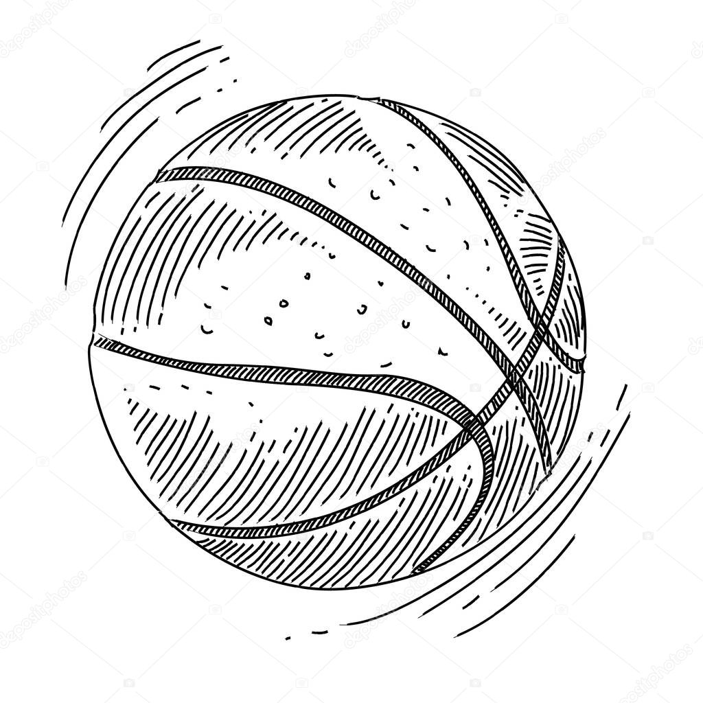 basketball ball on white background, vector illustration