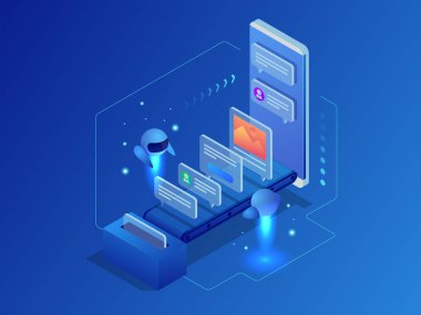 İş, teknoloji, internet ve ağ kavramı. İçerik strateji, dağıtım vektör çizim İçerik Pazarlama, yazma