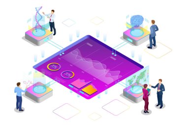 İzometrik büyük veri ağı görselleştirme, gelişmiş analytics, etkileşen veri analiz, araştırma, denetim, demografi, yapay zeka, planlama, istatistik, dijital Dna yapısı, yönetim