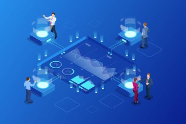 İzometrik büyük veri ağı görselleştirme, gelişmiş analytics, etkileşen veri analiz, araştırma, denetim, demografi, yapay zeka, planlama, istatistik, dijital Dna yapısı, yönetim