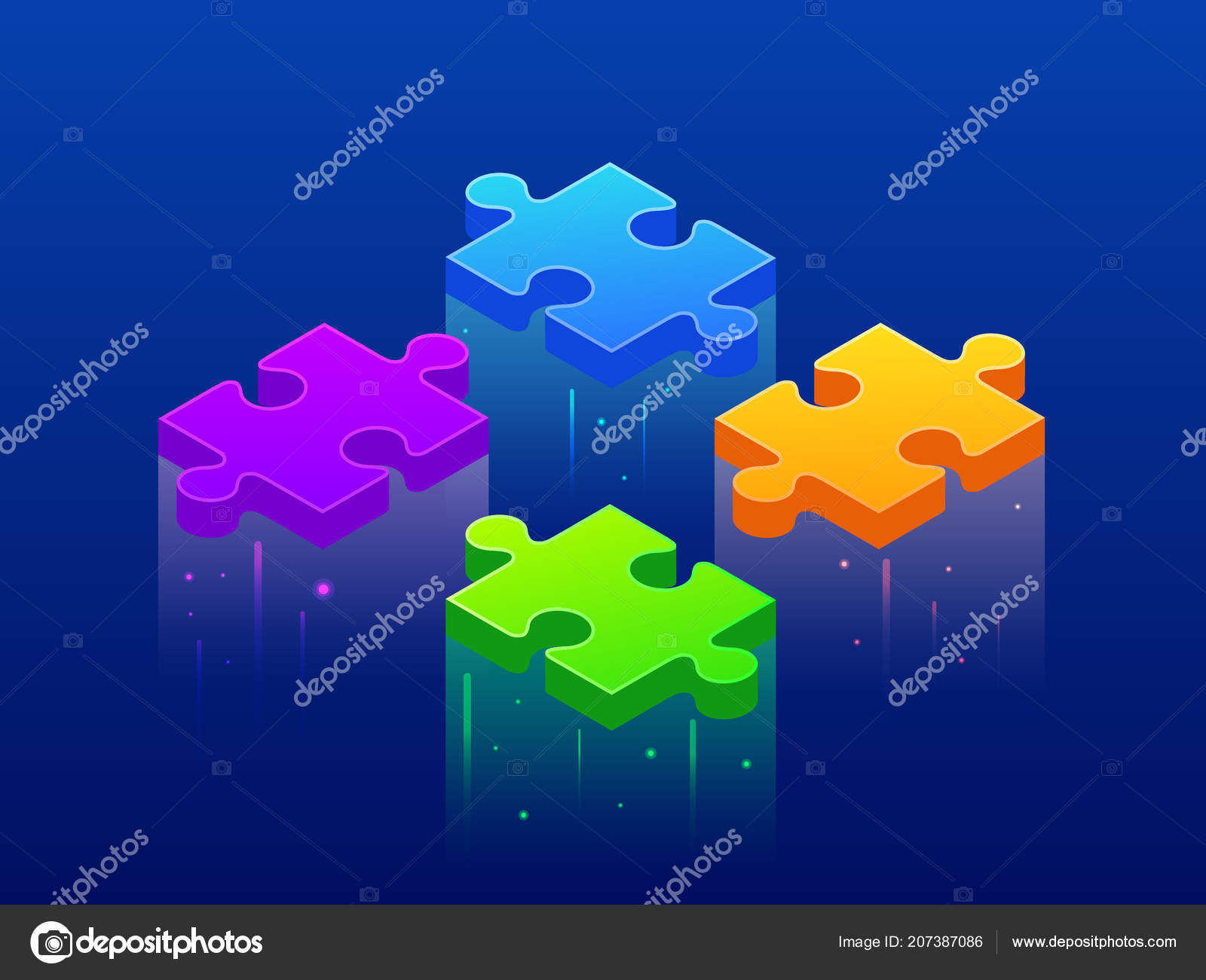 Isometric Background Four Piece Puzzle Simple 4 Piece Puzzle Can Use For Web Banner Infographics Collaboration And Teamwork Images Vector Image By C Golden Sikorka Vector Stock