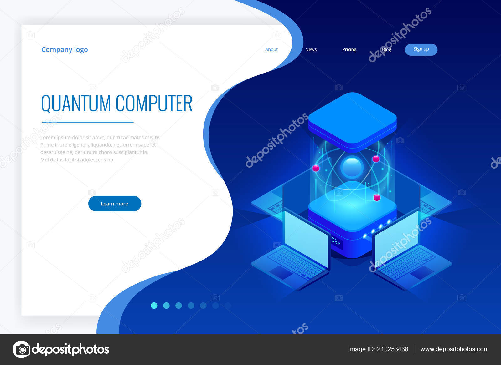 아이소메트릭 양자 컴퓨팅 또는 슈퍼 컴퓨팅입니다. 양자 컴퓨터는 양자 컴퓨팅을 수행 하는 장치입니다. 벡터 일러스트 레이 션 스톡 벡터  - ©Golden Sikorka 210253438