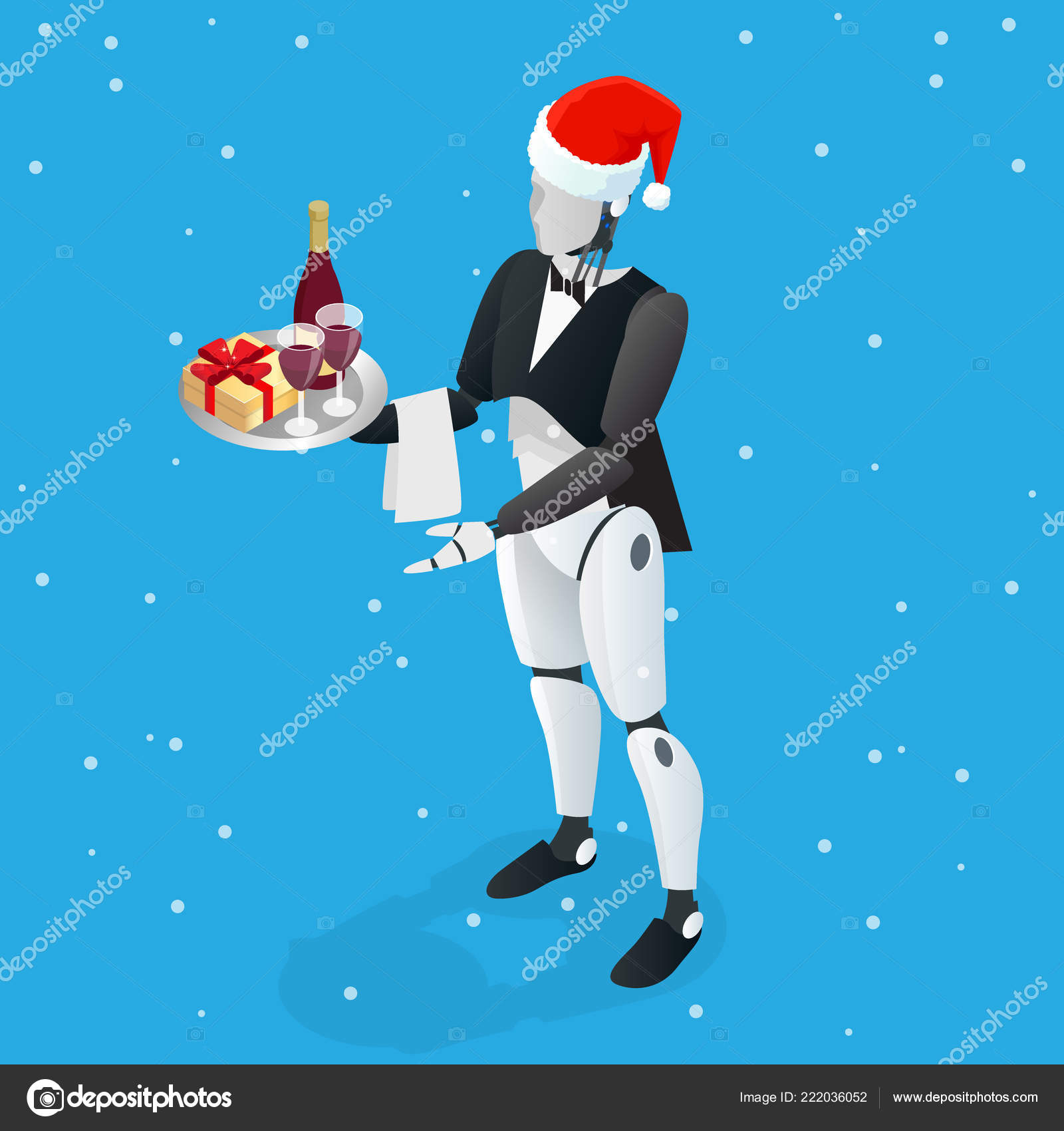 Isometric Innovation Artificial Intelligence Santa Claus Robot