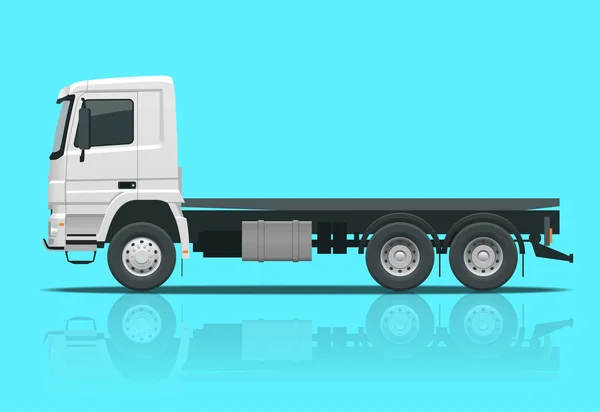 货运卡车运输。快速交货或物流运输。在白色视图端隔离的模板向量 — 图库矢量图片