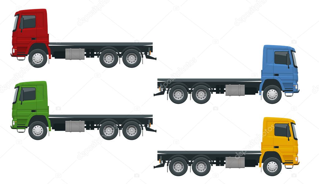 Cargo Truck transportation. Fast delivery or logistic transport. Template vector isolated on white View side