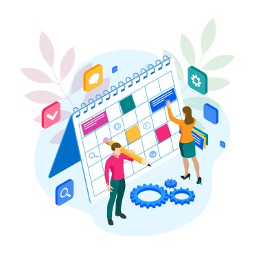 İzometrik Proje Yöneticisi görevleri ve kilometre taşları ilerleme planlama güncelleştiriliyor. Haftalık zamanlama ve Takvim Planlayıcısı Kuruluş Yönetimi.