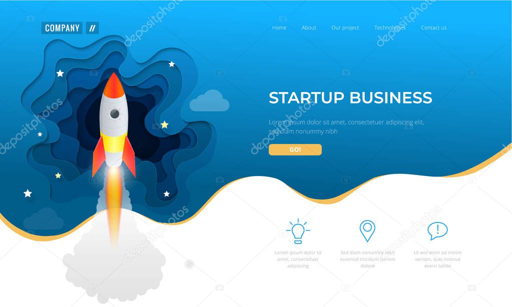 Isometric Businnes Start Up for web page, banner, presentation, social media concept landing page design. Income and Success. Vector Business Infographics illustration