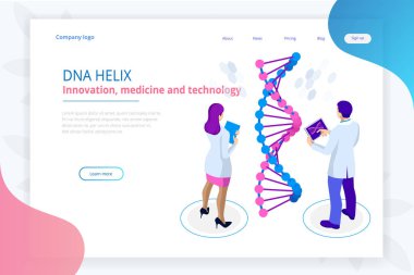 İzometrik Dna sarmalı, Dna analiz kavramı. Dijital mavi arka plan. Yenilik, tıp ve teknoloji. Web sayfası veya tasarım şablonları apge borç verme