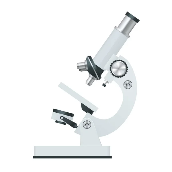 Flat Realistic Detailed Microscope isolated on white. — Stock Vector