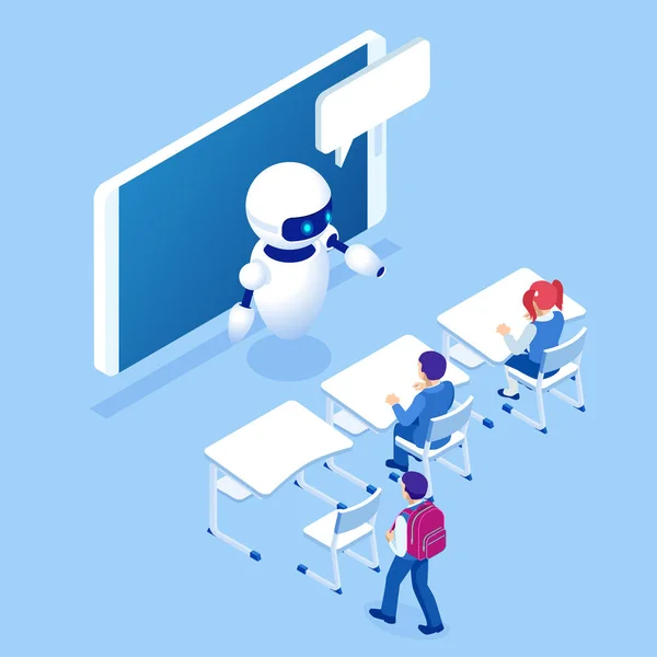 Isometric Online Education, Training, Online Learning, Webinar, Online Education, Business Training. Cours de formation en ligne, spécialisation, études universitaires . — Image vectorielle