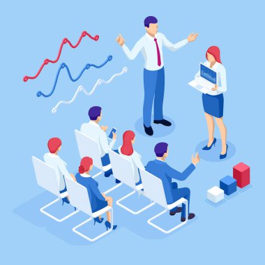 Veri Analizi, İş İstatistiki, Yönetim, Danışmanlık, Pazarlama, Finansal Yönetim, Denetim, iş bildirimi kavramı için İzometrik Uzman ekibi.