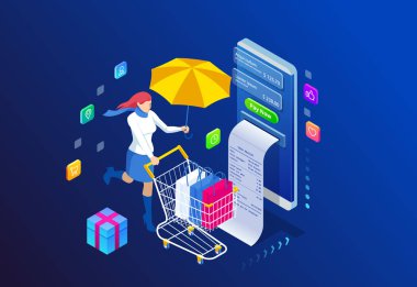 Sonbahar Teklif İndirim Şablonu Elements Banner'ın isometrik tasarım şablonları koleksiyonu. Büyük Sonbahar İndirimi. Güz Saati Satış Tasarımı.