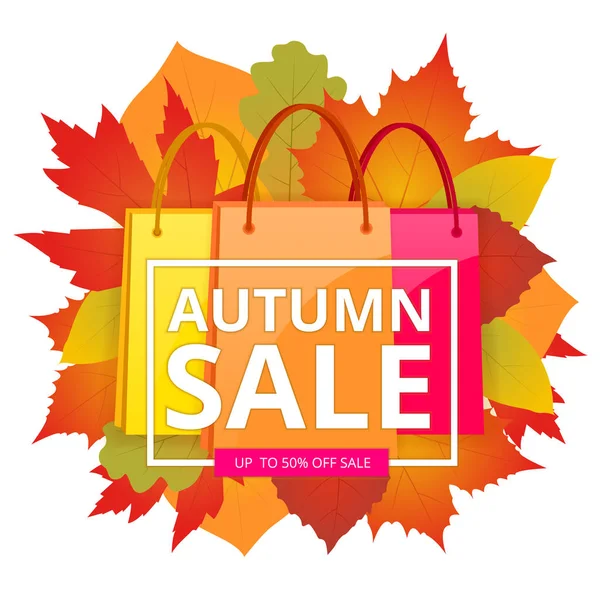 Autumn Offer Discount Template Elements Banner. Grande Venda de Outono. Design de venda de tempo de queda . — Vetor de Stock