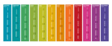 2020 takvimi. Şablonu yazdırın. Hafta Pazar başlar. Portre Yönlendirmesi. 12 Ay'a ayarlandı. 2020 Yılı Planlayıcısı.