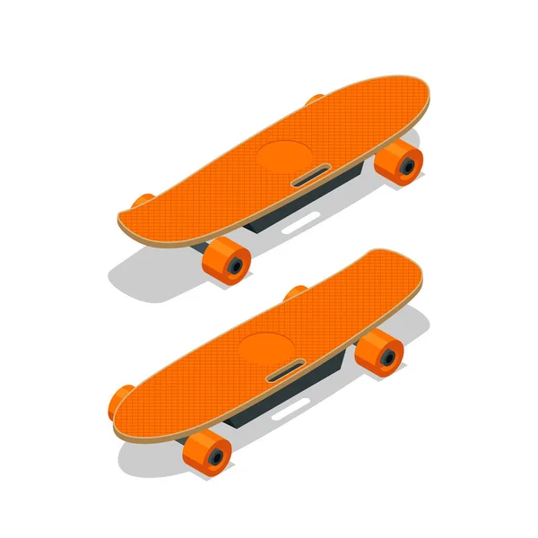 Ізометричний електричний скейтборд або дошка ізольовані на білому . — стоковий вектор