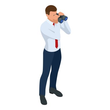 İzci iş adamı yazılı olarak izole edilmiş. Bir ofis çalışanı karakteri yaratmak, çizgi film insanları. İş adamları.