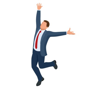 İzci iş adamı yazılı olarak izole edilmiş. Bir ofis çalışanı karakteri yaratmak, çizgi film insanları. İş adamları.