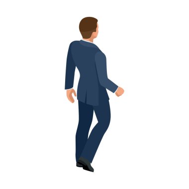 İzci iş adamı yazılı olarak izole edilmiş. Bir ofis çalışanı karakteri yaratmak, çizgi film insanları. İş adamları.