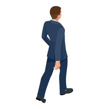 İzci iş adamı yazılı olarak izole edilmiş. Bir ofis çalışanı karakteri yaratmak, çizgi film insanları. İş adamları.