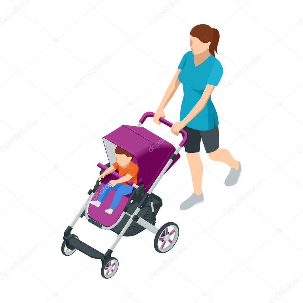 childcare vector stroller