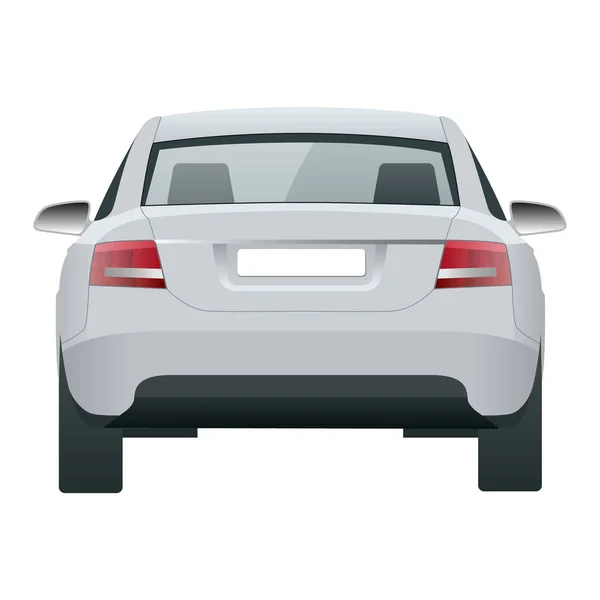Voir modèle de véhicule berline arrière isolé sur blanc Changer la couleur en un clic. — Image vectorielle