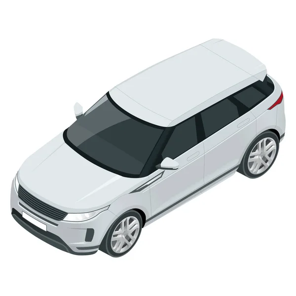 Compacte crossover, SUV, 5-deurs stationcar. Template vector geïsoleerd. Bekijk isometrische — Stockvector