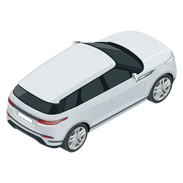Compact crossover, SUV, 5-door station wagon car. Template vector isolated. View isometric — Stock Illustration Compact crossover, SUV, 5-door station wagon car. Template vector isolated. View isometric Stock Illustration