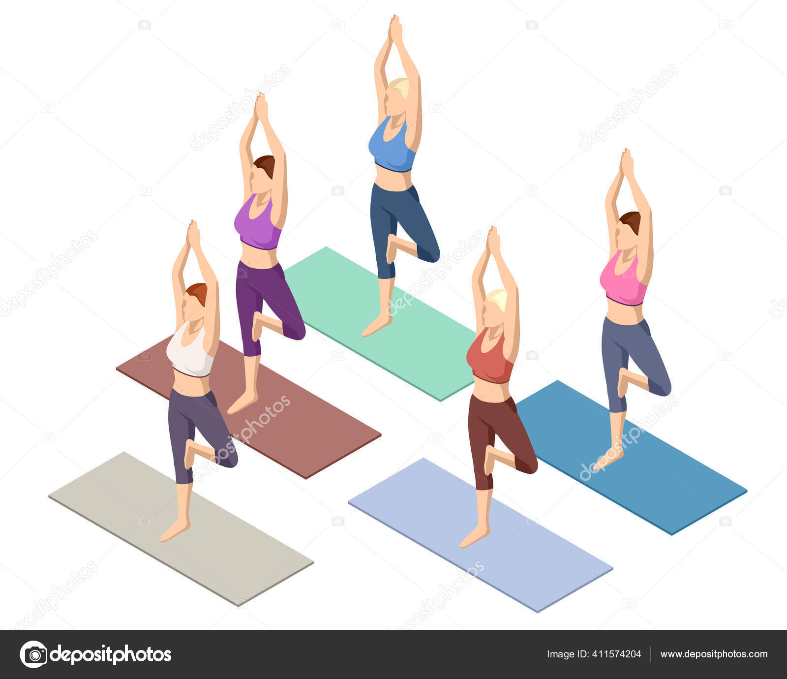 Isometric sporty young woman doing yoga practice. Fitness instructor taking online yoga classes over a video call in laptop. Healthy life concept. Stock Vector Image by ©Golden Sikorka #411574204 Isometric sporty young woman doing yoga practice. Fitness instructor taking online yoga classes over a video call in laptop. Healthy life concept. Stock Vector Image by ©Golden Sikorka #411574204