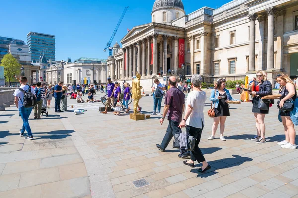 Londra Mayıs 2018 Ulusal Galeri Trafalgar Meydanı Nda Kuzey Tarafında — Stok fotoğraf