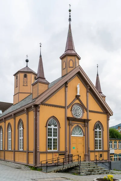 Tromso Norway August 2018 Biserica Doamnei Noastre Din Tromso Este — Fotografie, imagine de stoc