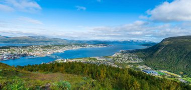 Geniş arial panoramik Tromso, Norveç