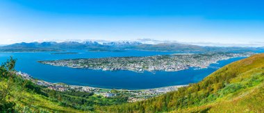 Geniş arial panoramik Tromso, Norveç